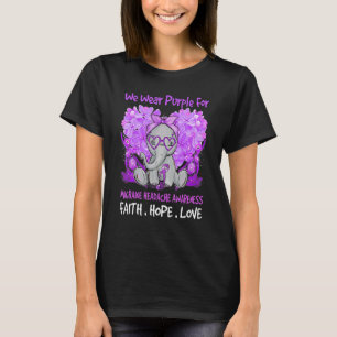 Wir tragen Lila Migräne Kopfschmerzen Bewusstsein  T-Shirt