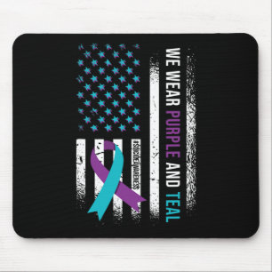 Wir tragen Lila und Aquamarin Mousepad