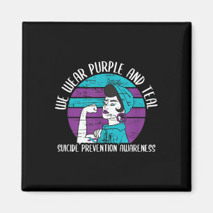 Wir tragen Lila und Aquamarine - Suizidprävention Magnet