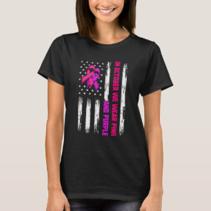 Wir tragen Lila und rosa im Oktober Shirt, Fahne T-Shirt