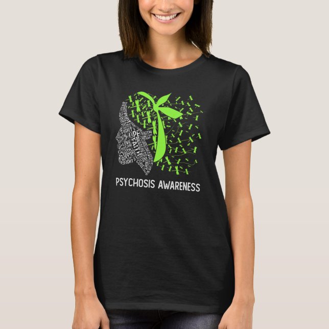 Wir tragen Limettengrün für Psychosis Awareness T-Shirt (Vorderseite)