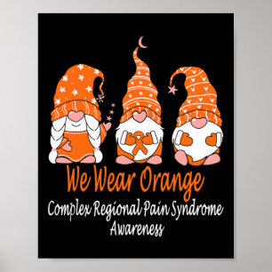 Wir tragen Orange für komplexes regionales Schmerz Poster