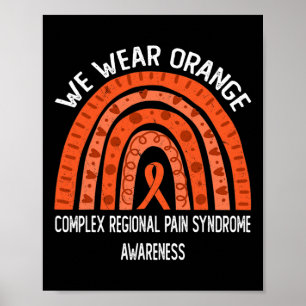 Wir tragen Orange für komplexes regionales Schmerz Poster