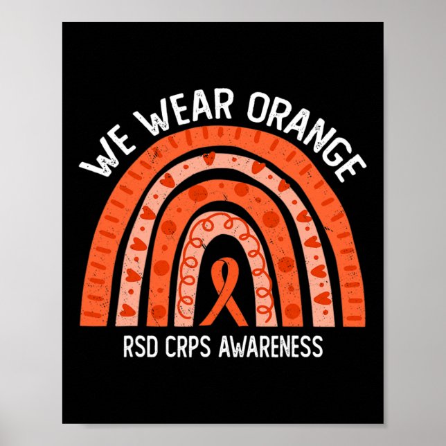 Wir tragen Orange für RSD CRPS-Bewusstsein Poster (Vorne)