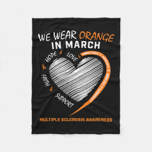 Wir tragen Orange im März Multiple Sklerose Awaren Fleecedecke