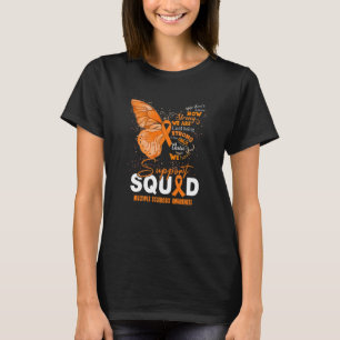 Wir tragen orangefarbene Schmetterlingssklerose Aw T-Shirt