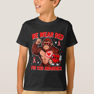 Wir tragen Rot für CHD-Bewusstsein Herz-Krieger-Un T-Shirt