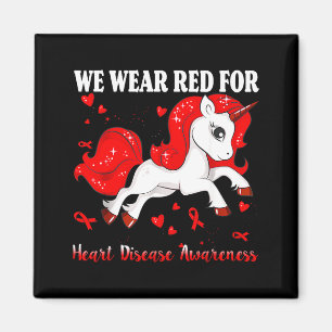 Wir tragen Rot für das Unicorn Heart Disease Aware Magnet