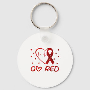 Wir tragen Rot im Februar Go Red Herzkrankheit bew Schlüsselanhänger