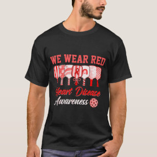 Wir tragen rotes Pickleball-Herzkrankheit-Bewussts T-Shirt