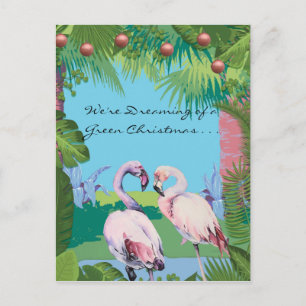 Wir träumen von einem grünen Weihnachtsfest Person Postkarte
