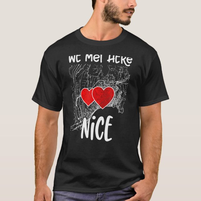 Wir treffen uns hier auf Nice Hearted Map T-Shirt (Vorderseite)