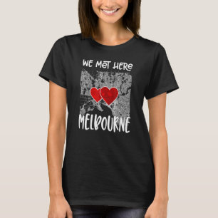 Wir treffen uns hier Melbourne Hearted Map T-Shirt