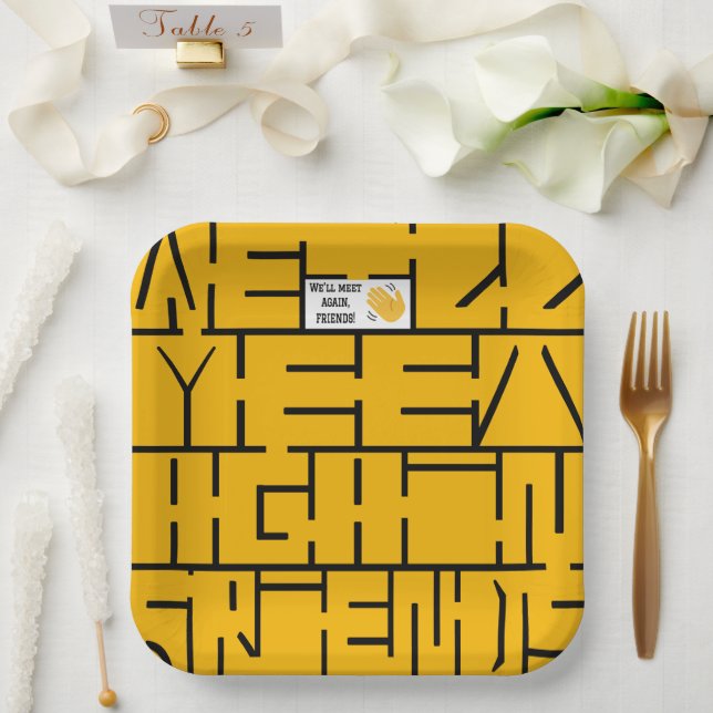 Wir treffen uns wieder, Freunde Pappteller (Hochzeit)