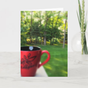 Wir trinken Kaffee mit unserer "Eyes Note Card" Karte