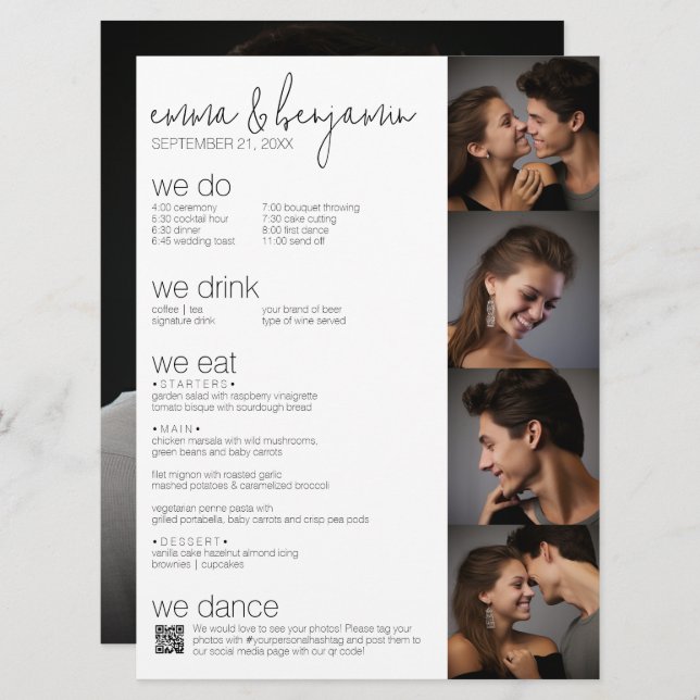 Wir tun - alles in einem BW - QR - 5 Fotos - Hochz (Vorne/Hinten)