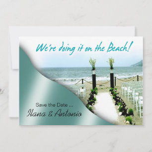 Wir tun es auf dem Strand Save the Date