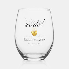 Wir tun es! Hochzeitstag Weinglas Ohne Stiel