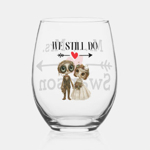 Wir tun es immer noch – Whimsical Owl Love-Jubiläu Weinglas Ohne Stiel