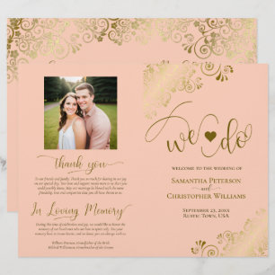 Wir tun es! Koralle Peach & Gold DIY-Falt-Hochzeit