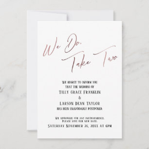 Wir tun es, nehmen wir zwei: verzögerte Hochzeitsa Einladung