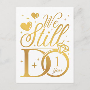 Wir tun es noch 1 Jahr Hochzeitsjubiläum Postkarte