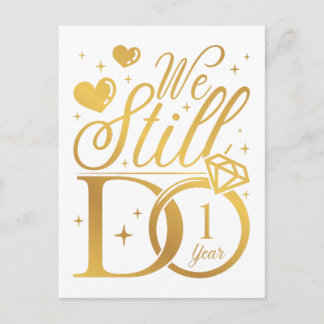 Wir tun es noch 1 Jahr Hochzeitsjubiläum Postkarte