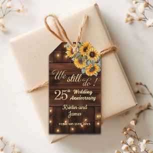 Wir tun es noch 25. Hochzeitstag Lichterkette Geschenkanhänger
