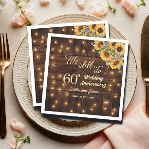 Wir tun es noch 60. Hochzeitsjubiläum Lichterkette Serviette