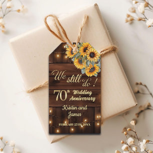 Wir tun es noch 70. Hochzeitsjubiläum Lichterkette Geschenkanhänger