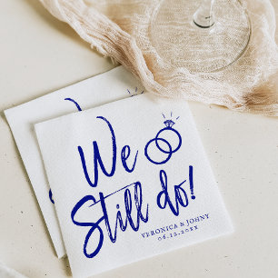 Wir tun es noch Jubiläum Partys Navy Script Serviette
