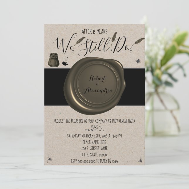 Wir tun es noch | Neueröffnung zum Hochzeitstag Einladung (Stehend Vorderseite)