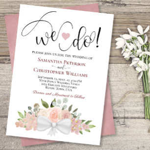 Wir tun es! Rustikale Dusty-Rose Pink Boho Blumenh Einladung