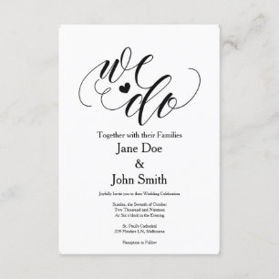 Wir tun grundlegende Hochzeits-Einladung Einladung