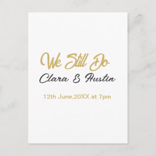 Wir tun immer noch Paar Name Datum Champagner Gold Postkarte