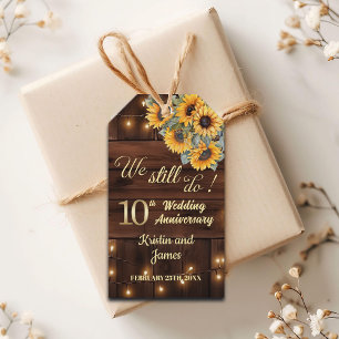 Wir tun noch 10. Hochzeitsjubiläum Lichterkette Geschenkanhänger