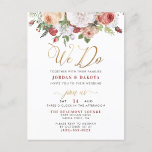 Wir tun Rose & Chic Gold Glitzer Script Hochzeit Einladungspostkarte