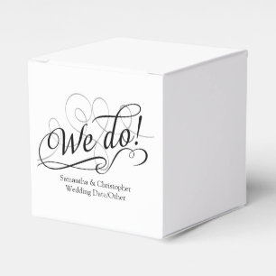 Wir tun, White Wedding Swirl Personalisiert Gefall Geschenkschachtel