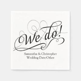 Wir tun, White Wedding Swirl Personalisiert Gefall Serviette