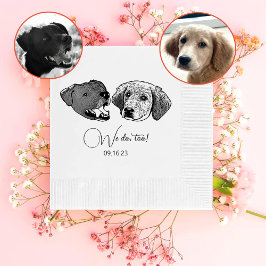 Wir tun zu Personalisiert Schwarz-Weiß-Hund Serviette