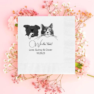 Wir tun zu Schwarz-Weiß-Hund Personalisiert Napkin Serviette