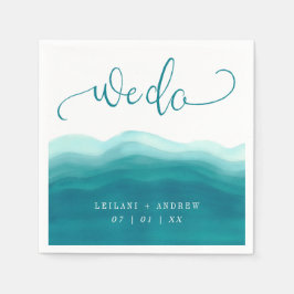 Wir tunTeal Ombre Wasserfarbe Wave Hochzeit Serviette