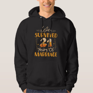 Wir überlebten 21 Jahre Ehe 21. Hochzeit Anni Hoodie