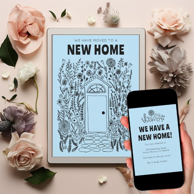 Wir übertragen Adresse ändern Garden Tür Digital C Einladung (We Moved Address Change Garden Door Digital eCard Download
Moving Announcement New home Address)