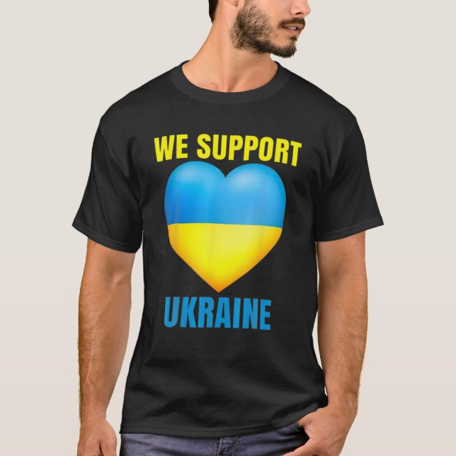Wir unterstützen die Ukraine kein Krieg Ukraine be T-Shirt (Vorderseite)