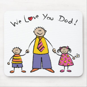 Wir Vatertag Liebe-Sie Vater-Cartoon-Familien-der Mousepad