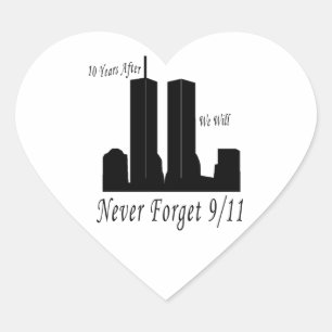 Wir vergessen nie 9/11 Herz-Aufkleber