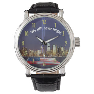Wir vergessen Tribut nie 9-11 Armbanduhr