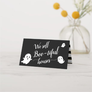 Wir verkaufen schöne Häuser   Halloween Realtor Ma Platzkarte