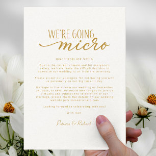 Wir verkleinern unsere Hochzeit - Hochzeitsankündi Postkarte
